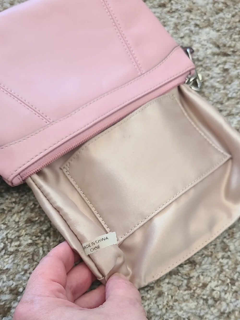Coach Pink Leather Wristlet with  Strap